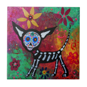 CHIHUAHUA DIA DE LOS MUERTOS TILE FLIESE