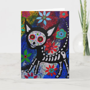 Chihuahua Dia De los Muertos von den Gefangenen Karte