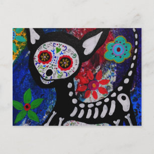 Chihuahua Dia De los Muertos von den Gefangenen Postkarte