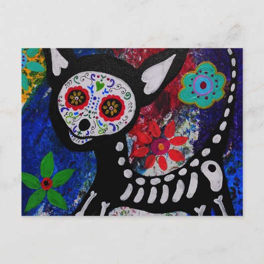 Chihuahua Dia De los Muertos von den Gefangenen Postkarte (Vorderseite)