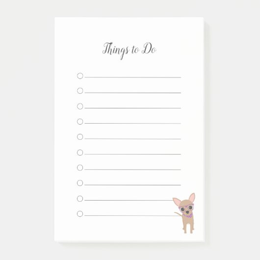 Chihuahua Dinge zu tun Post-it Klebezettel (Vorderseite)