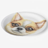 Chihuahua Dog 3D Inspiriert Pappteller (Schrägansicht)