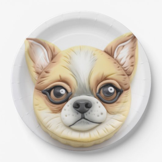 Chihuahua Dog 3D Inspiriert Pappteller (Vorderseite)