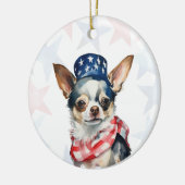 Chihuahua Dog, 4th of july Personalized Keramik Ornament (Links)