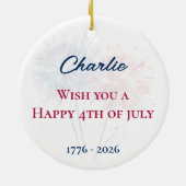 Chihuahua Dog, 4th of july Personalized Keramik Ornament (Hinten)