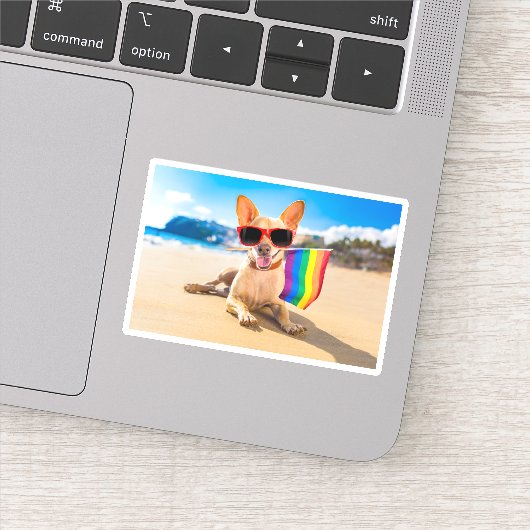 Chihuahua Dog am Strand Aufkleber (Detail)