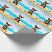 Chihuahua Dog am Strand Geschenkpapier (Ecke)