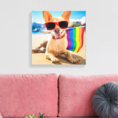 Chihuahua Dog am Strand Leinwanddruck (Insitu (Wohnzimmer))