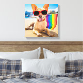 Chihuahua Dog am Strand Leinwanddruck (Insitu (Schlafzimmer))