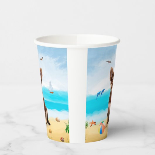 Chihuahua Dog am Strand Pappbecher (Links)