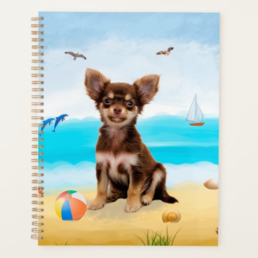 Chihuahua Dog am Strand Planer (Vorderseite)