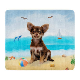 Chihuahua Dog am Strand Schneidebrett