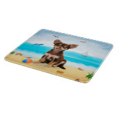 Chihuahua Dog am Strand Schneidebrett (Ecke)