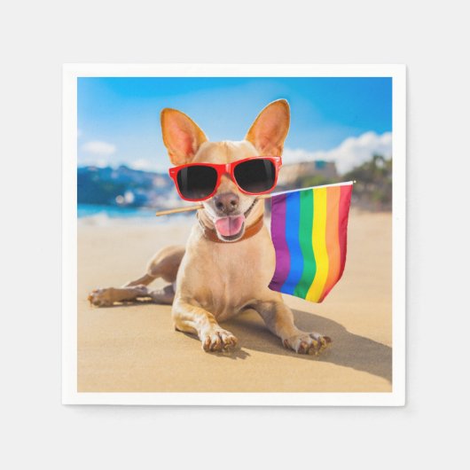 Chihuahua Dog am Strand Serviette (Vorderseite)