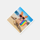 Chihuahua Dog am Strand Serviette (Ecke)