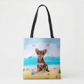 Chihuahua Dog am Strand Tasche (Vorderseite)