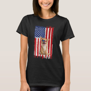 Chihuahua Dog American Flag Patriotische Unabhängi T-Shirt