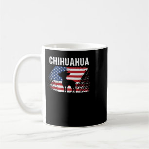 Chihuahua Dog American Flag Retro Dog Silhouette C Kaffeetasse
