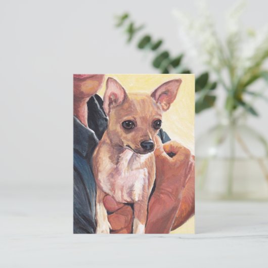 Chihuahua Dog Art Postcard Postkarte (Stehend Vorderseite)