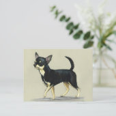 "Chihuahua" Dog Art Postcard Postkarte (Stehend Vorderseite)