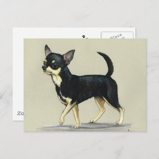 "Chihuahua" Dog Art Postcard Postkarte (Vorne/Hinten)