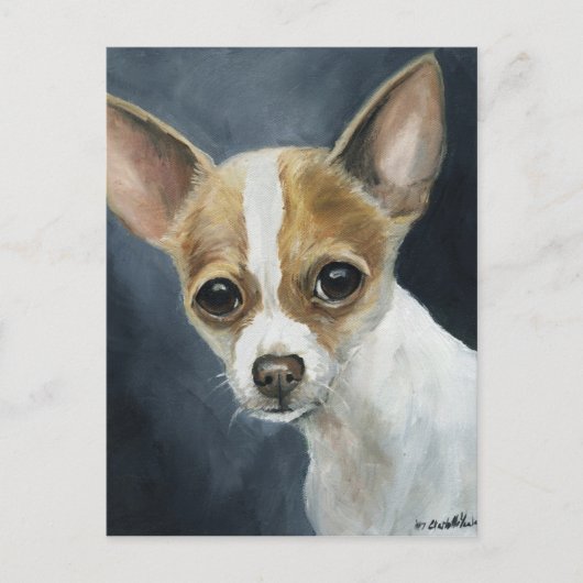 "Chihuahua" Dog Art Postcard Postkarte (Vorderseite)
