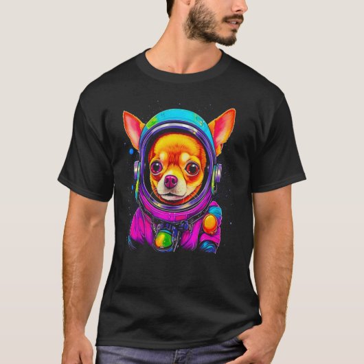 Chihuahua Dog Astronaut in Space T-Shirt (Vorderseite)