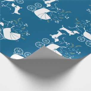 Chihuahua Dog Baby Dusche Blue Boy Geschenkpapier