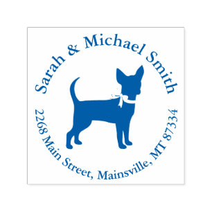 Chihuahua Dog Baby Dusche Blue Boy Permastempel