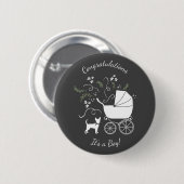 Chihuahua Dog Baby Duwer Gender Neutral Button (Vorne & Hinten)