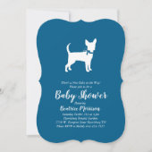 Chihuahua Dog Baby Shower Blue Boy Einladung (Vorderseite)