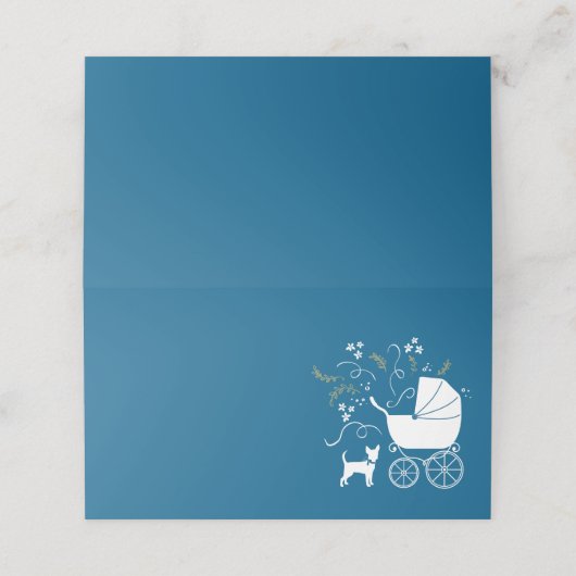 Chihuahua Dog Babydusche Platzkarte (Außenseite Aufgefaltet)