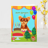 Chihuahua Dog Birthday Karte (Gelbe Blume)