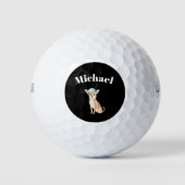 Chihuahua Dog Black Personal Golfball (Vorderseite)