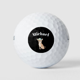 Chihuahua Dog Black Personal Golfball