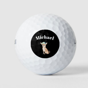 Chihuahua Dog Black Personal Golfball