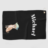 Chihuahua Dog Black Personal Golfhandtuch (Horizontal)