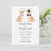 Chihuahua Dog Bride Groom Wedding Einladung (Stehend Vorderseite)