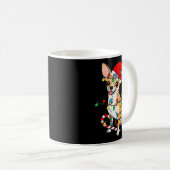 Chihuahua Dog Christmas Lights Santa Xmas Pet Dog Kaffeetasse (VorderseiteRechts)