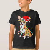 Chihuahua Dog Christmas Lights Santa Xmas Pet Dog T-Shirt (Vorderseite)