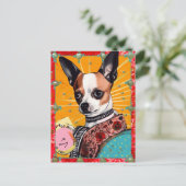 Chihuahua Dog Collage Postkarte (Stehend Vorderseite)