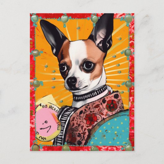 Chihuahua Dog Collage Postkarte (Vorderseite)