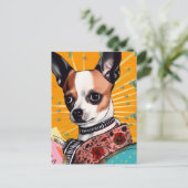 Chihuahua Dog Collage Postkarte (Stehend Vorderseite)