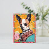 Chihuahua Dog Colorful Collage Postkarte (Stehend Vorderseite)