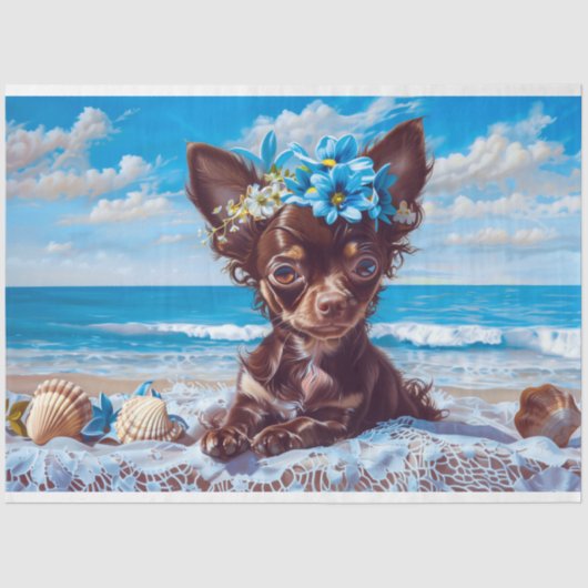 Chihuahua Dog Decoupage Seidenpapier (Vorderseite)