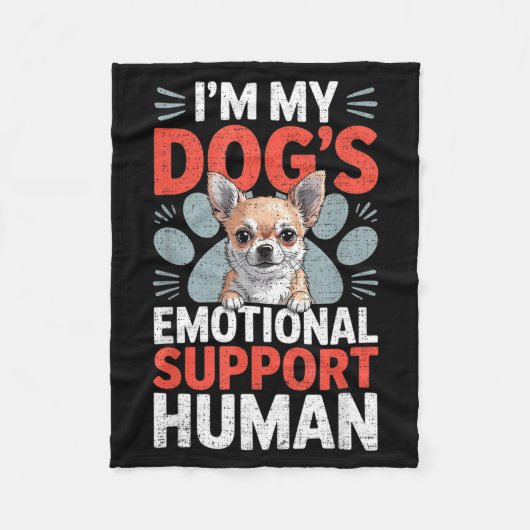 Chihuahua Dog Emotional Suprt Human  Fleecedecke (Vorderseite)
