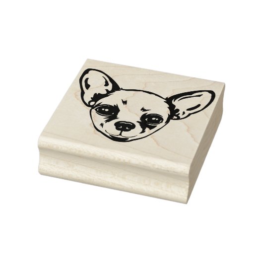 Chihuahua Dog Face Silhouette Gummistempel (Stempel)