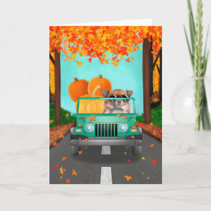 Chihuahua Dog Fall Pumpkin Karte