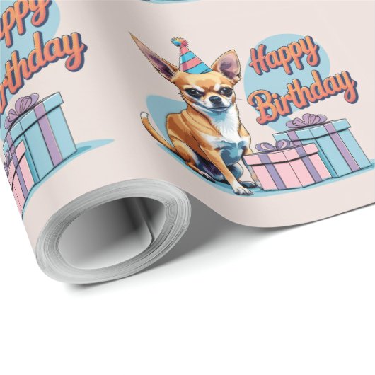 Chihuahua Dog farbenfroh Geschenkpapier (Rolleneckpunkt)
