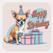 Chihuahua Dog farbenfroh Quadratischer Aufkleber (Vorderseite)